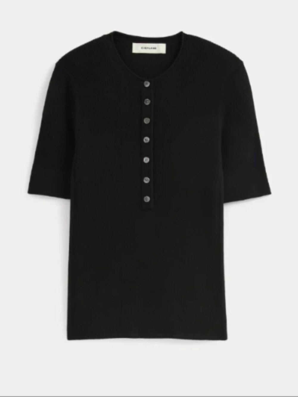 The Short-Sleeve Henley in Ultrasoft Merino Black Size Medium NWOT